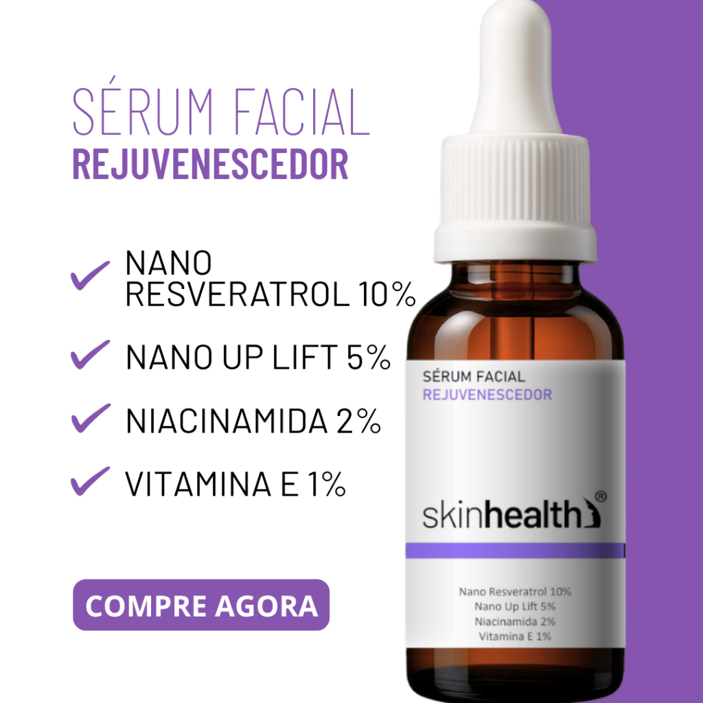 Sérum Rejuvenescedor 4 em 1 30ml -  Niacinamida 2% - Nano Resveratrol  10% -+ Vitamina E