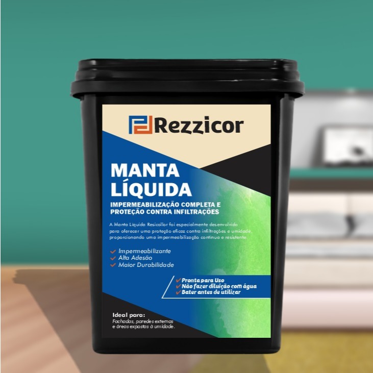 Manta Liquida Premium Laje 15KG Rezzicor Emborrachada Super Resistente Envio 24H em Oferta na Shopee