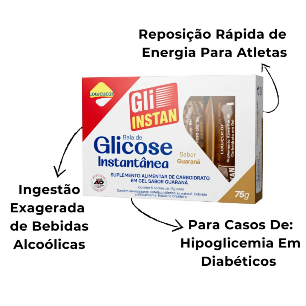 Kit c/ 12 Gli-instan Lowçúcar (Açúcar Liquido) Sabor Guaraná 5x15g - Lightsweet — imagem 2 de 2