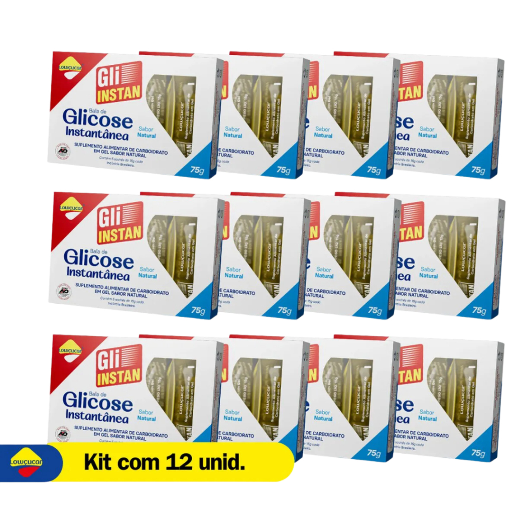 Kit c/ 12 Gli-instan Lowçúcar (Açúcar Liquido) Sabor Guaraná 5x15g - Lightsweet
