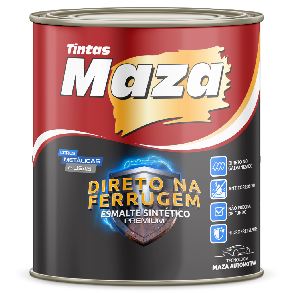 Tinta Para Portão Enferrujado Ferro Esmalte Sintético Direto na Ferrugem 900ml Maza
