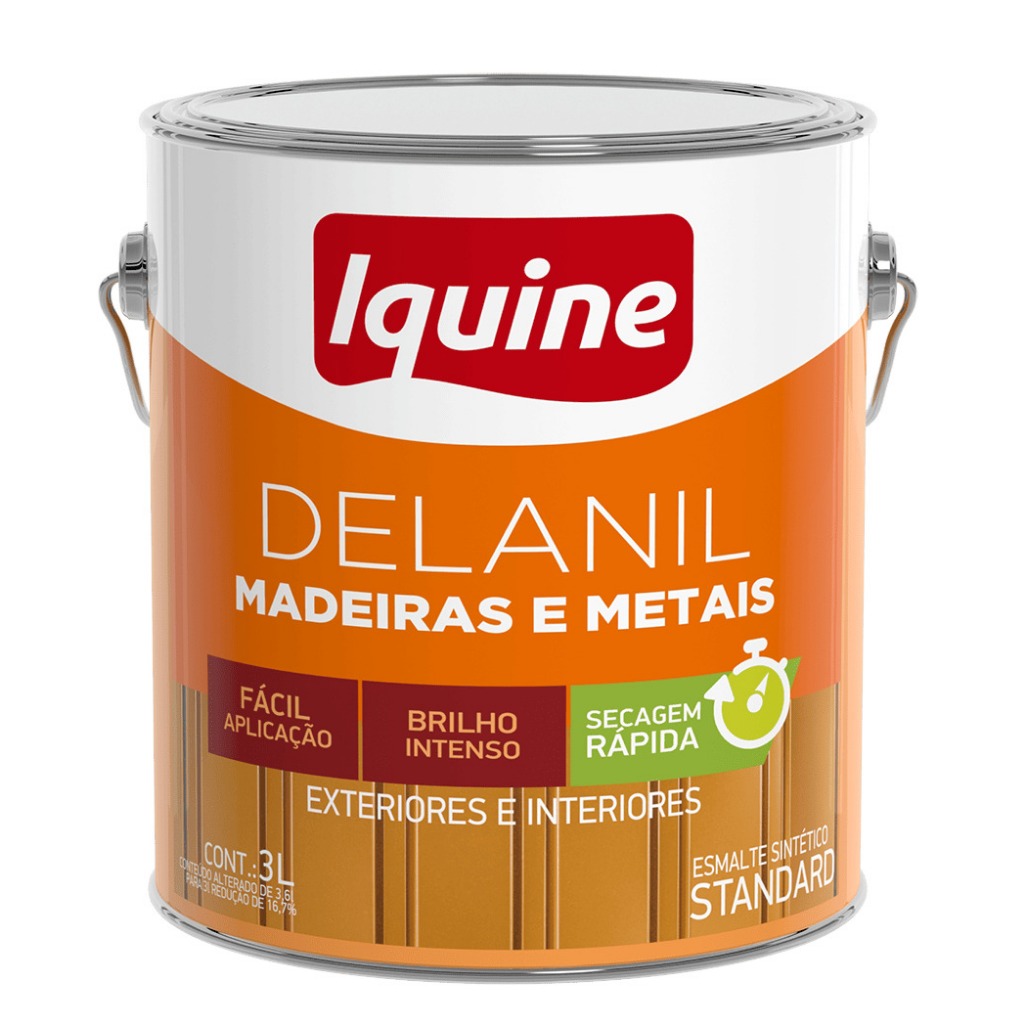 Esmalte Brilhante Iquine Delanil Madeiras e Metais 3,0L