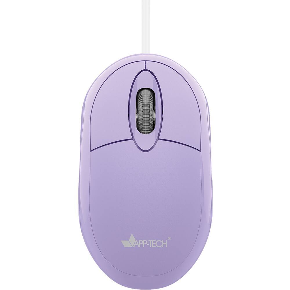 Mouse Óptico USB APP-Tech Lilás MF100 1200 DPI com Fio