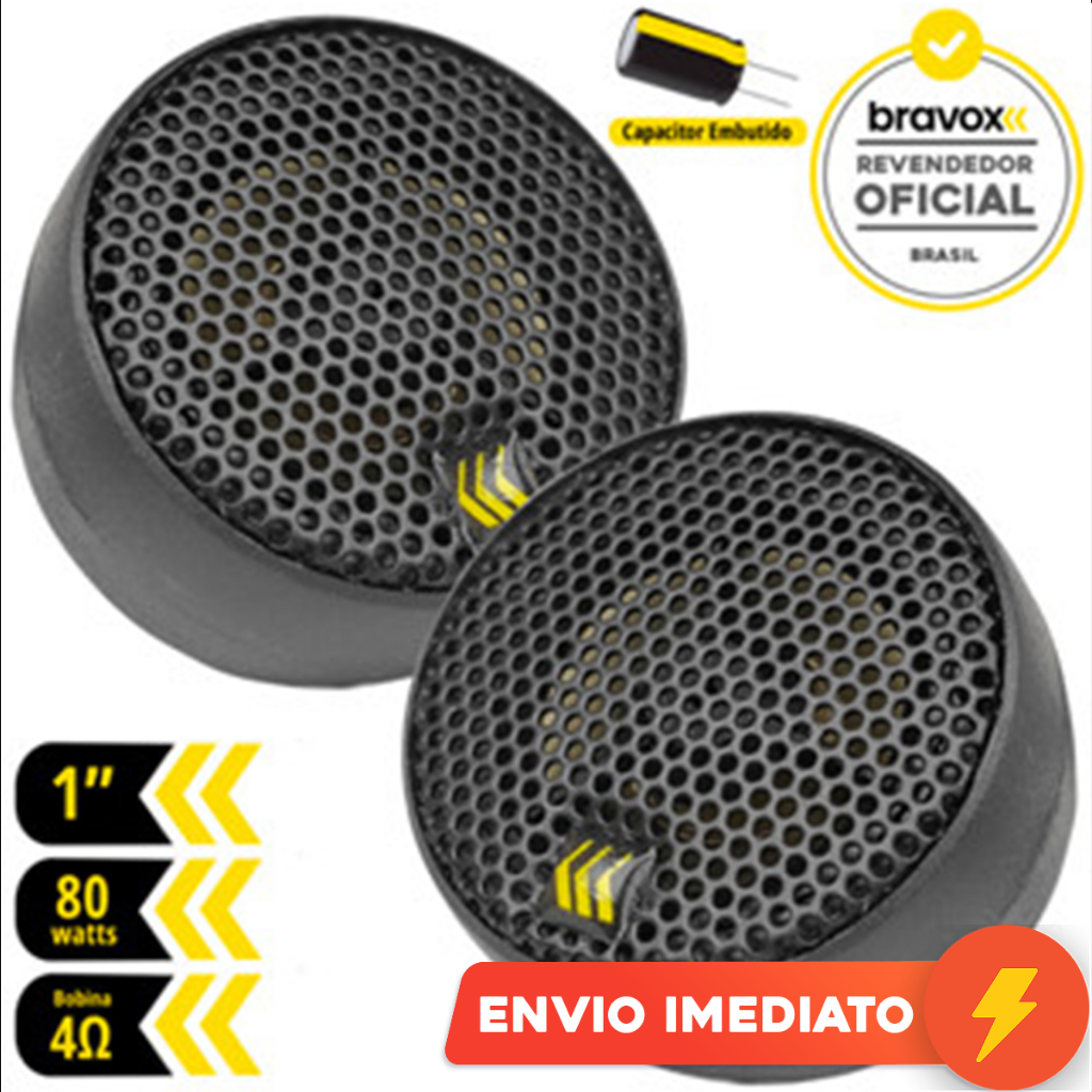 Mini Tweeter Painel Bravox Td50u 80w Rms Par 4 Ohms Ferrite Capacitor Resistor Alto Falante Estéreo em Oferta na Shopee