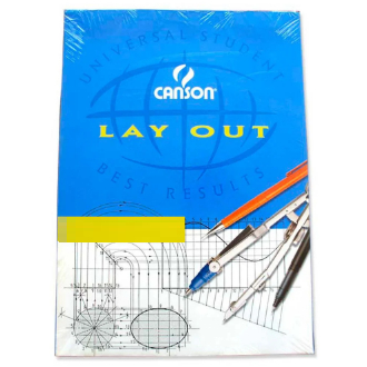Bloco de Papel Layout 90g/m² 50 Folhas A3 / A2 - Canson em Oferta na Shopee
