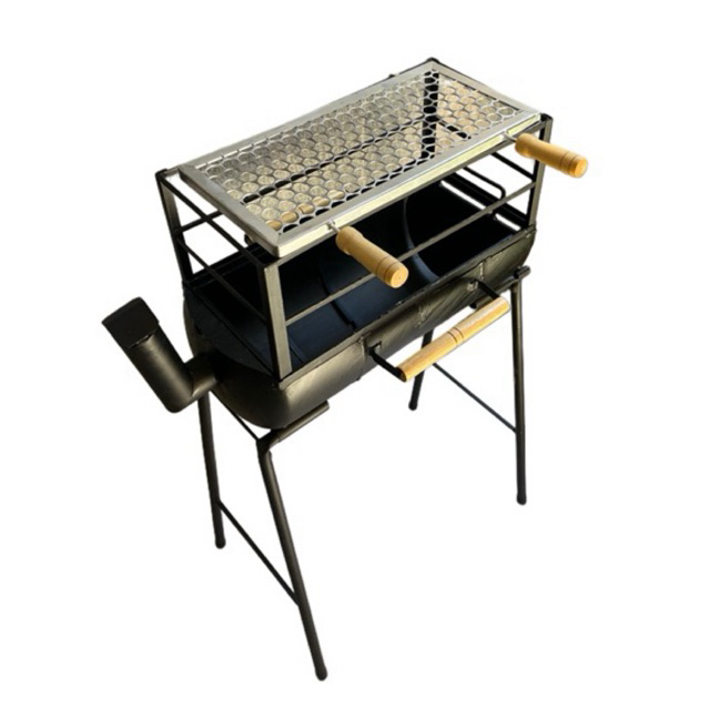 Imagem Fogão a lenha duas bocas com CHURRASQUEIRA e pés desmontável