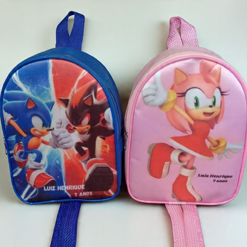 kit 20 Mochilinhas Personalizadas Lembrancinha Festa Aniversário Infantil Mochila Tema Nome e Idade