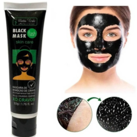 Mascara facial Black Mask flash shin care 50g Matta Verde xo cravos em Oferta na Shopee