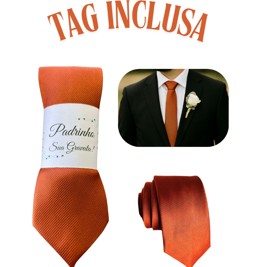 Gravatas Kit 1 a 4 unidades Terracota para Padrinhos Casamento Slim em Oferta na Shopee