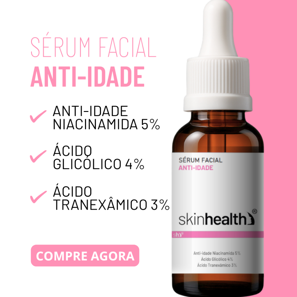 Sérum Anti-idade 30ml - Niacinamida 5% + Ácido Glicólico 4% + Ácido Tranexâmico 3%