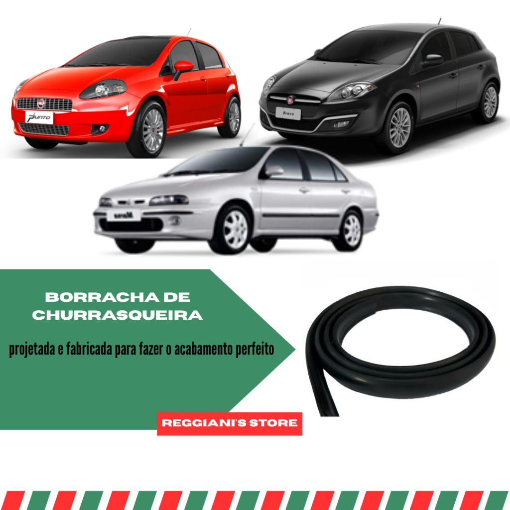 Borracha Friso Acabamento Churrasqueira Parabrisa Fiat Punto, Marea, Bravo