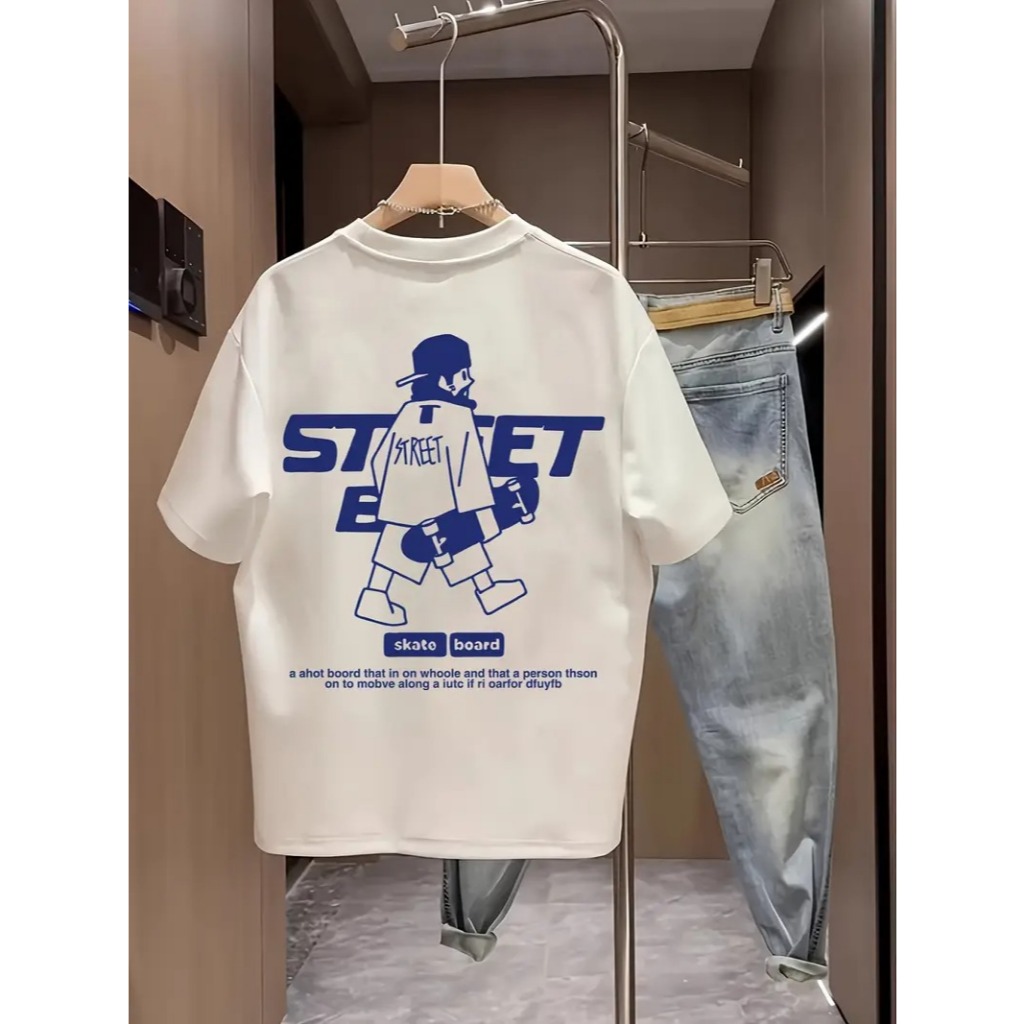 Camiseta Casual Algodão Premium Street Skate Board Swag Plus Size Infantil Streetwear Board