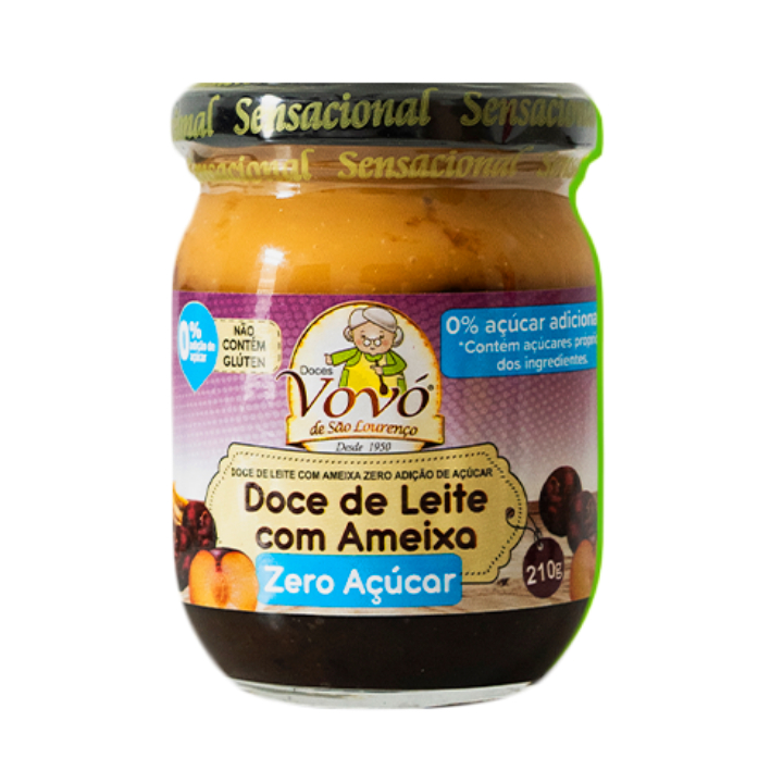 Doce de Leite Cremoso ZERO AÇUCAR 210g Doces Vovó São Lourenço Doce Tradicional Mineiro