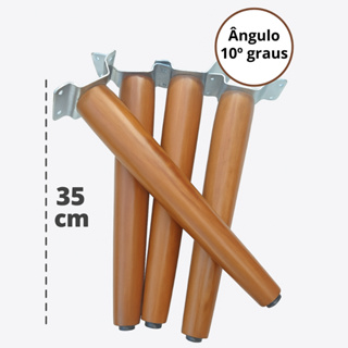 Pés Palitos 35 Cm + Chapinhas Angulo 10º Graus para Rack, Mesa, Sofás, Poltronas e Pufs em Oferta na Shopee