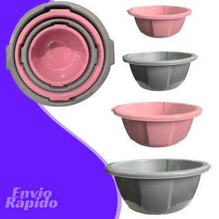 Conjunto Kit 4 Bacia Lavanderia Cozinha Limpeza Comida Massa de Bolo Lava Roupa P M G GG