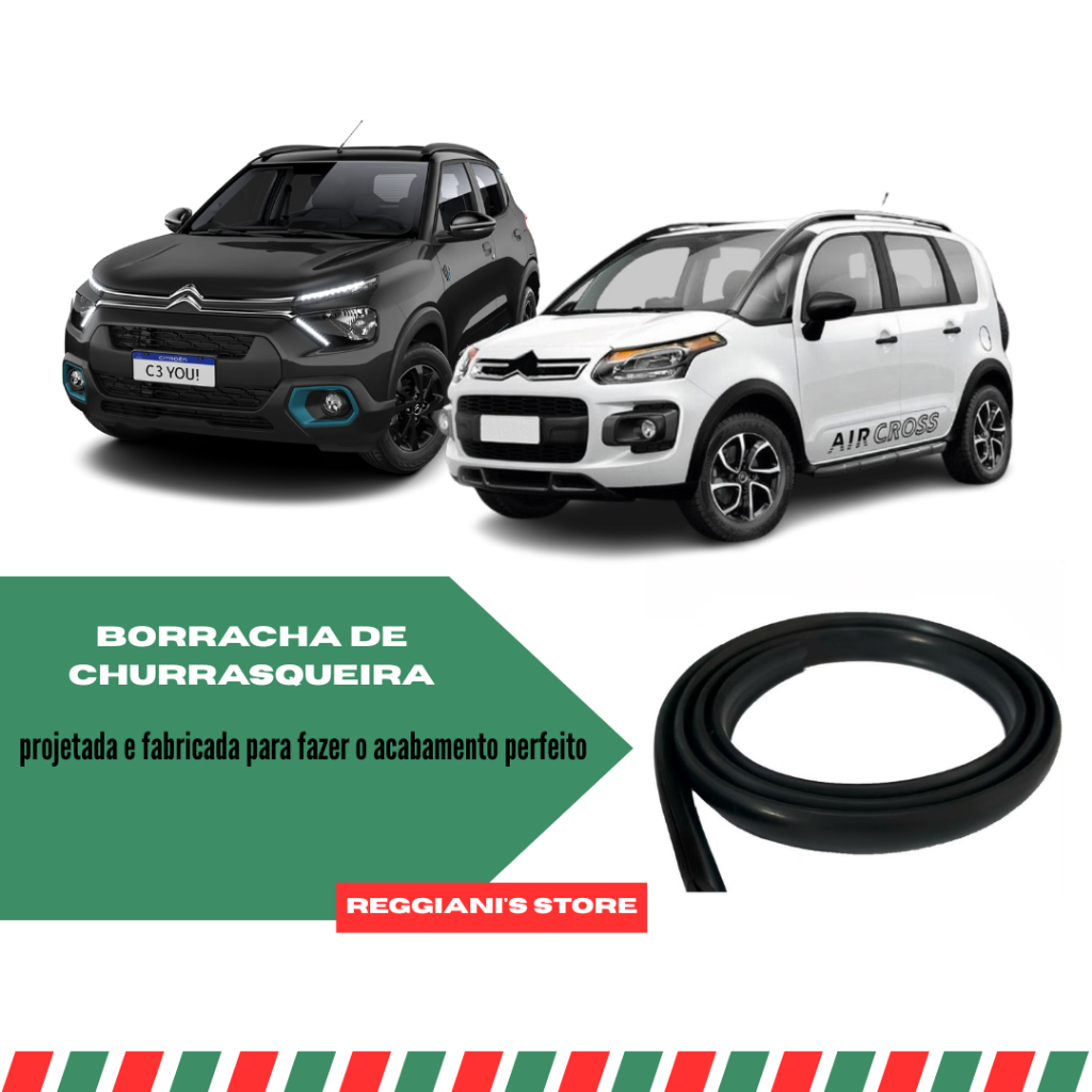 Borracha Acabamento Churrasqueira Citroen C3 C4 Picasso Aircross Friso do parabrisa