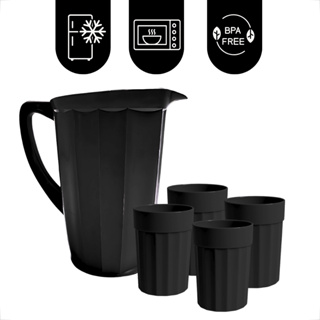 Kit Reutilizável Jarra e Copos Coloridos 350ml para Bebidas Frias em Oferta na Shopee