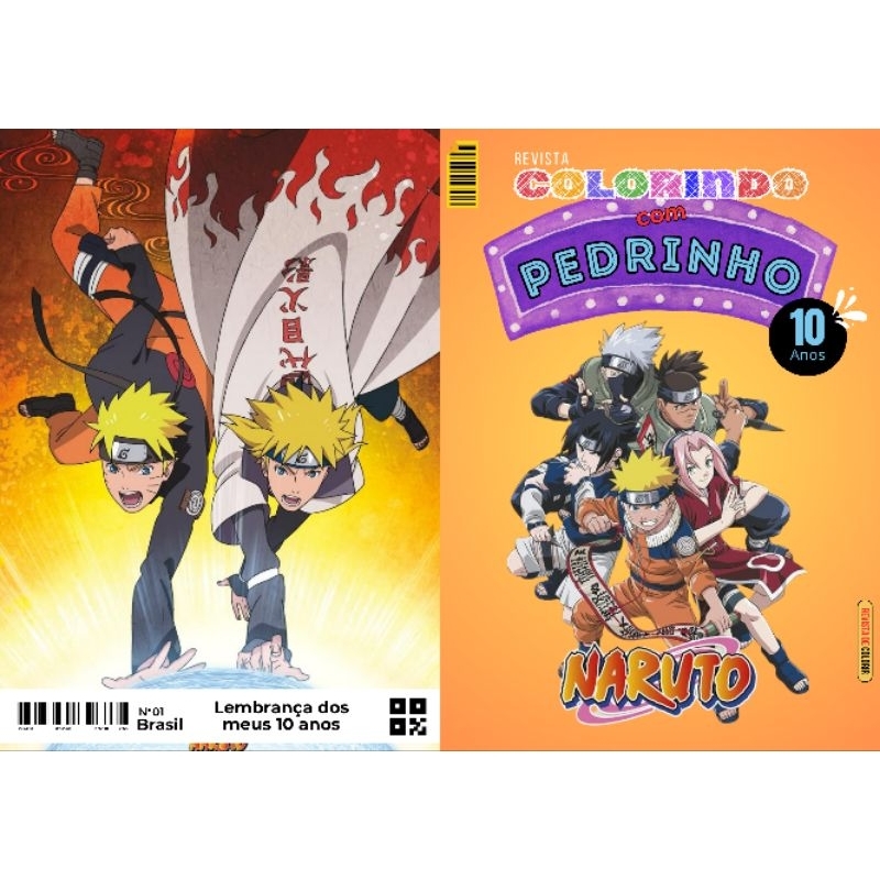 Revista de Colorir tema NARUTO Personalizada Lembrancinha Festa Infantil Todos os Temas Livro
