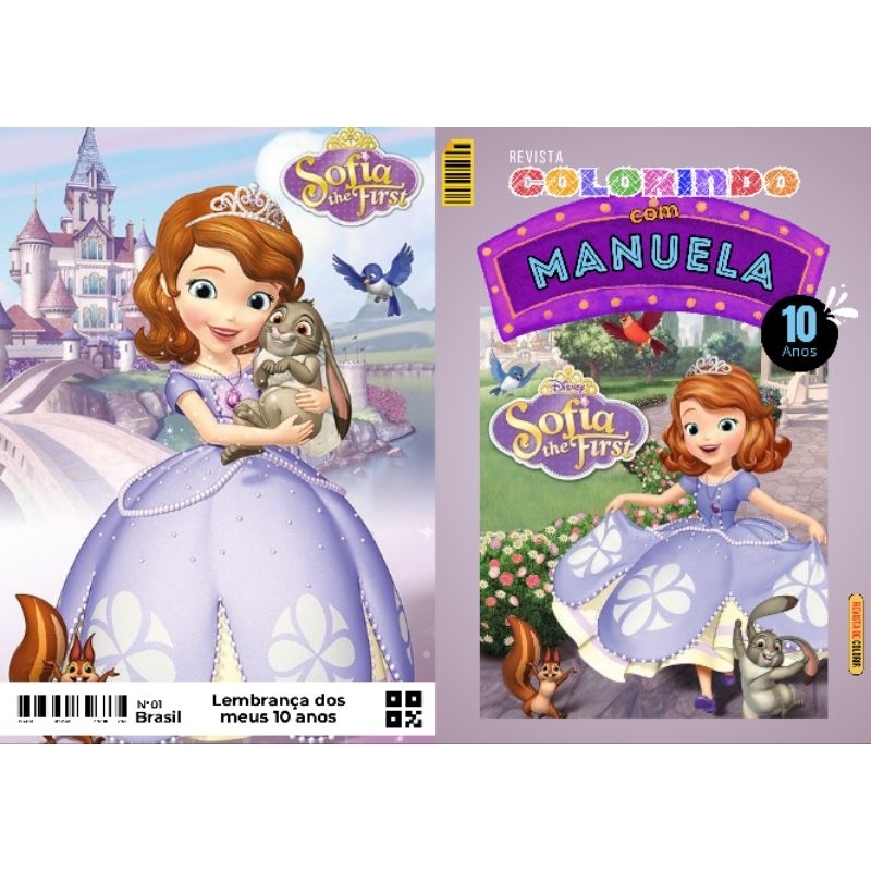 Revista de Colorir tema PRINCESA SOFIA Personalizada Lembrancinha Festa Infantil Todos os Temas Livro