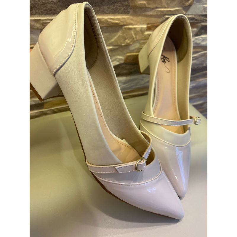 Scarpin Rosa Bebê Verniz c/Fivela - Salto Quadrado 3cm /Salto baixo/Linha luxo /Salto bb confortável/Social