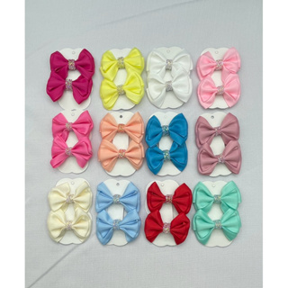 Kit 24 Laços Infantis Luxo Parzinho – Cores Sortidas, Fita Gorgurão, Presilha Bico de Pato em Oferta na Shopee