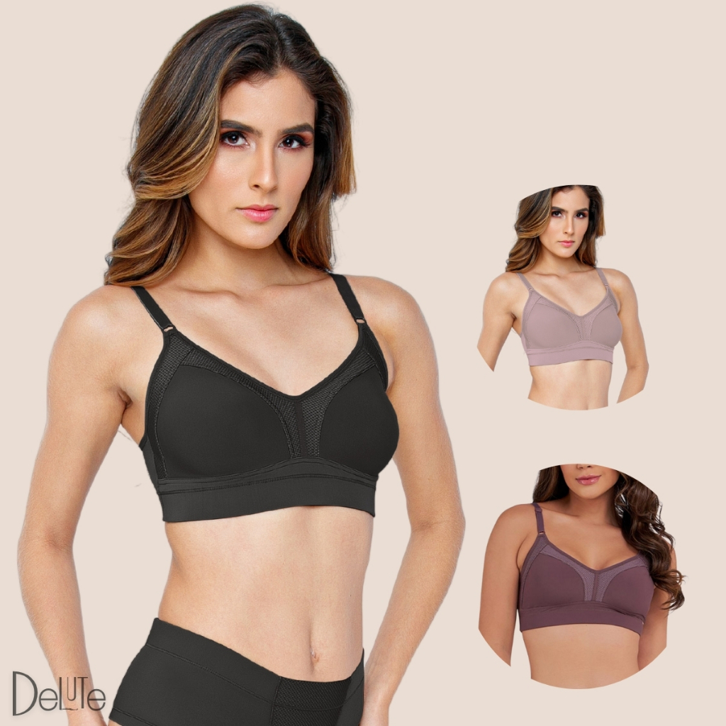 Sutiã Dilady Top Moldado sem Bojo e sem Aro Alças Ajustáveis Reforçado Ultra Sustentação Anatômico - Women Clothes