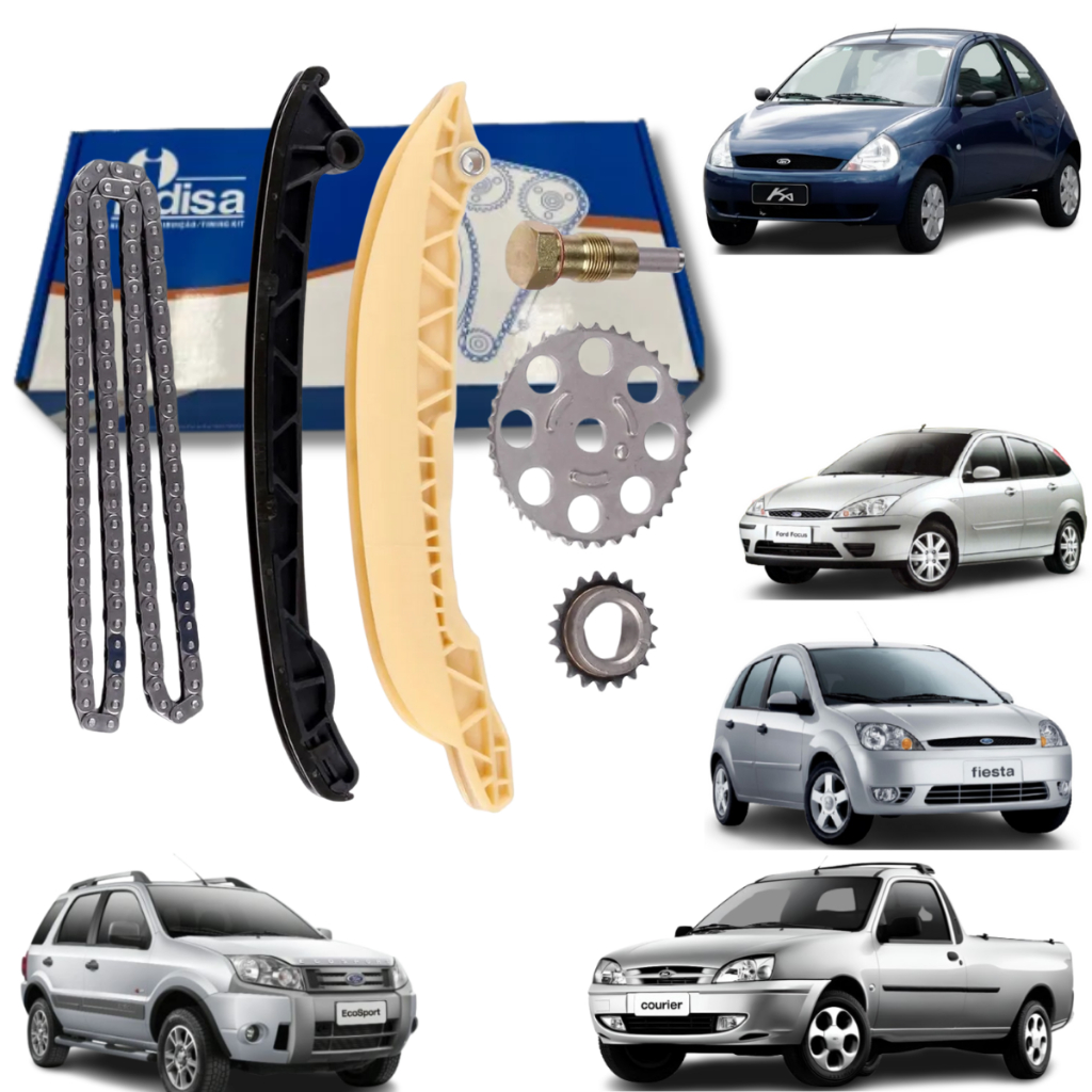 Kit Corrente Para Veículos Ford: Fiesta/ka/courrier/focus Motores 1.0 1.6 Zetec Rocam Original Indisa, Produto Novo em Oferta na Shopee