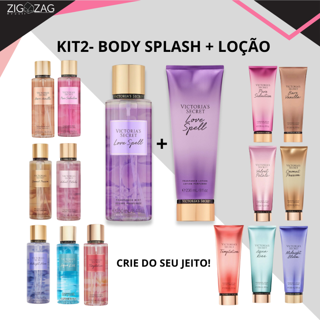 Kit Body Splash + Loção Hidratante Victoria's Secret Original , Creme de HIdratação, Perfu...
