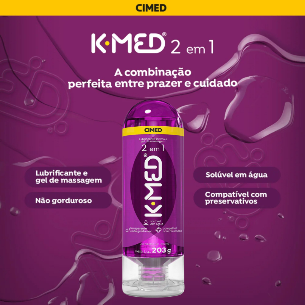K-med 2 Em 1 Lubrificante Intimo Kmed 200ml — imagem 2 de 2