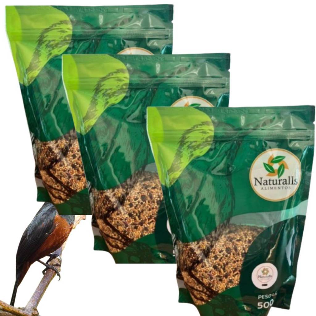 Mistura Curió Alimento para Pássaros - Naturalls Alimentos 500g 3Un