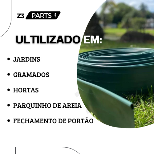 Detalhes do Limitador separador de grama 25m x 10cm premium alta qualidade