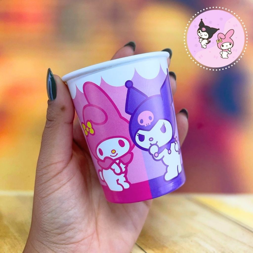 8~40 COPO PAPEL FESTA MY MELODY E KUROMI 200ML FESTCOLOR (CHOCO)
