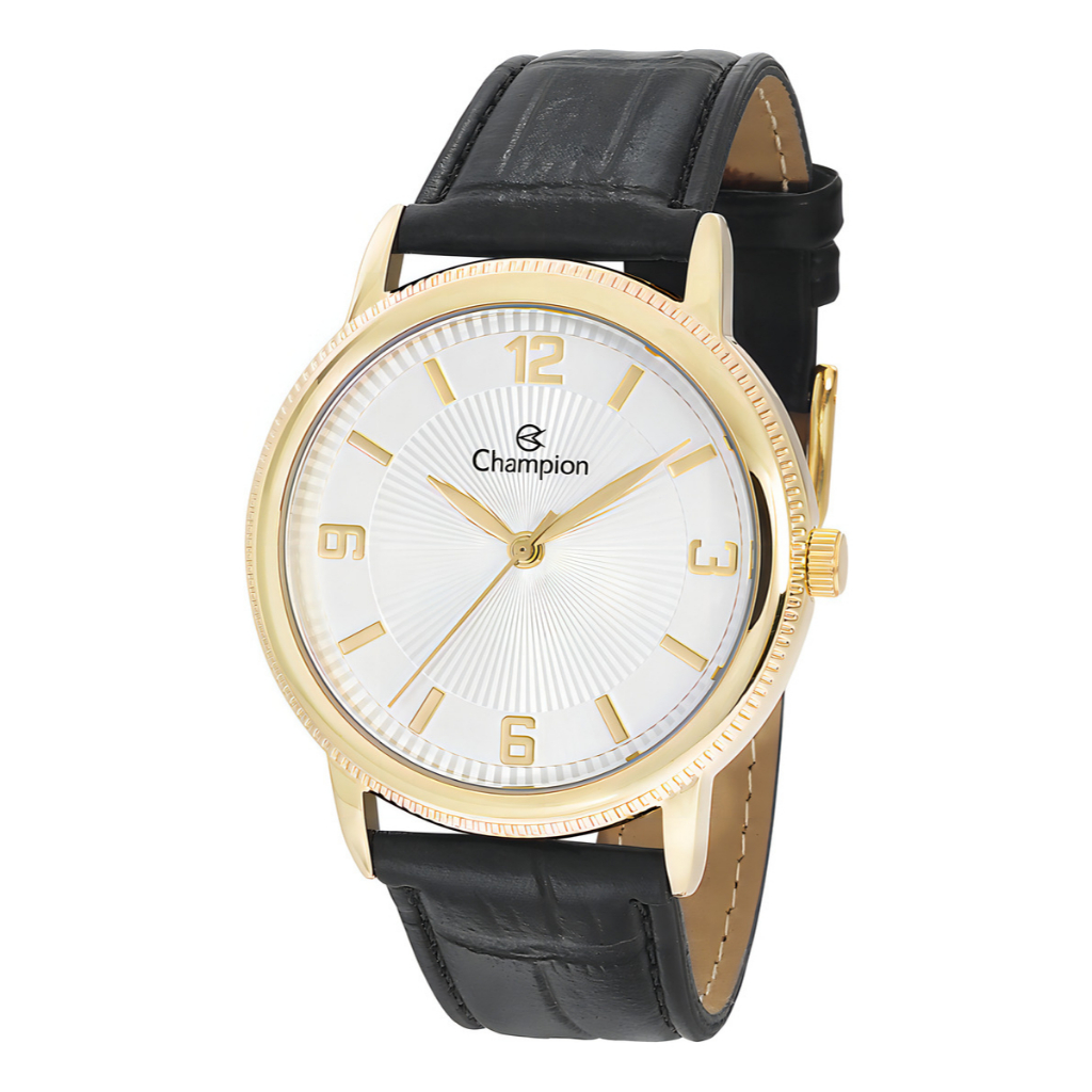 Relógio De Pulso Análogico Champion Feminino Cn20408b Pulseira De Couro Dourado