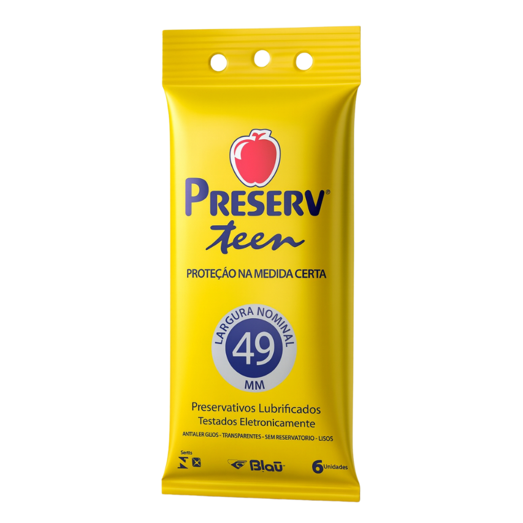 Preservativo Pequeno Preserv Teen C/ 6 Camisinhas 49mm em Oferta na Shopee