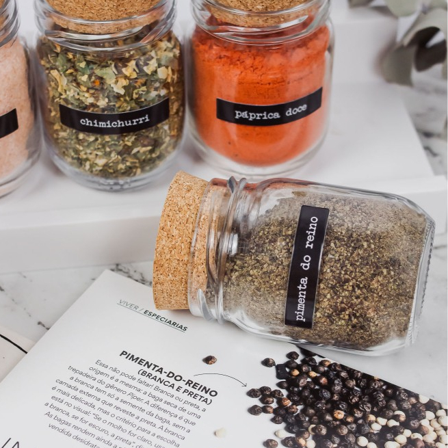 28 Etiquetas de Temperos Preta | Para Potes e Vidros em Oferta na Shopee
