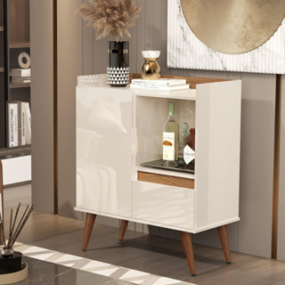 Aparador Buffet 2 Portas Cantinho Café Sala de Jantar Estar Pés Madeira Retrô Organizador Decorativo em Oferta na Shopee