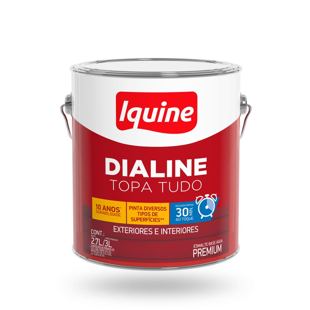 Esmalte Base Agua Brilhante Iquine Dialine Topa Tudo 3,0L
