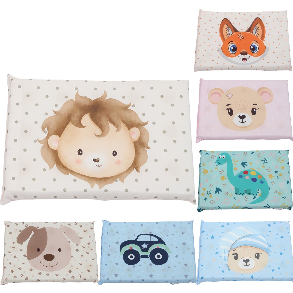 Travesseiro Bebe Antissufocante com Estampa de Bichinhos Menino Menina