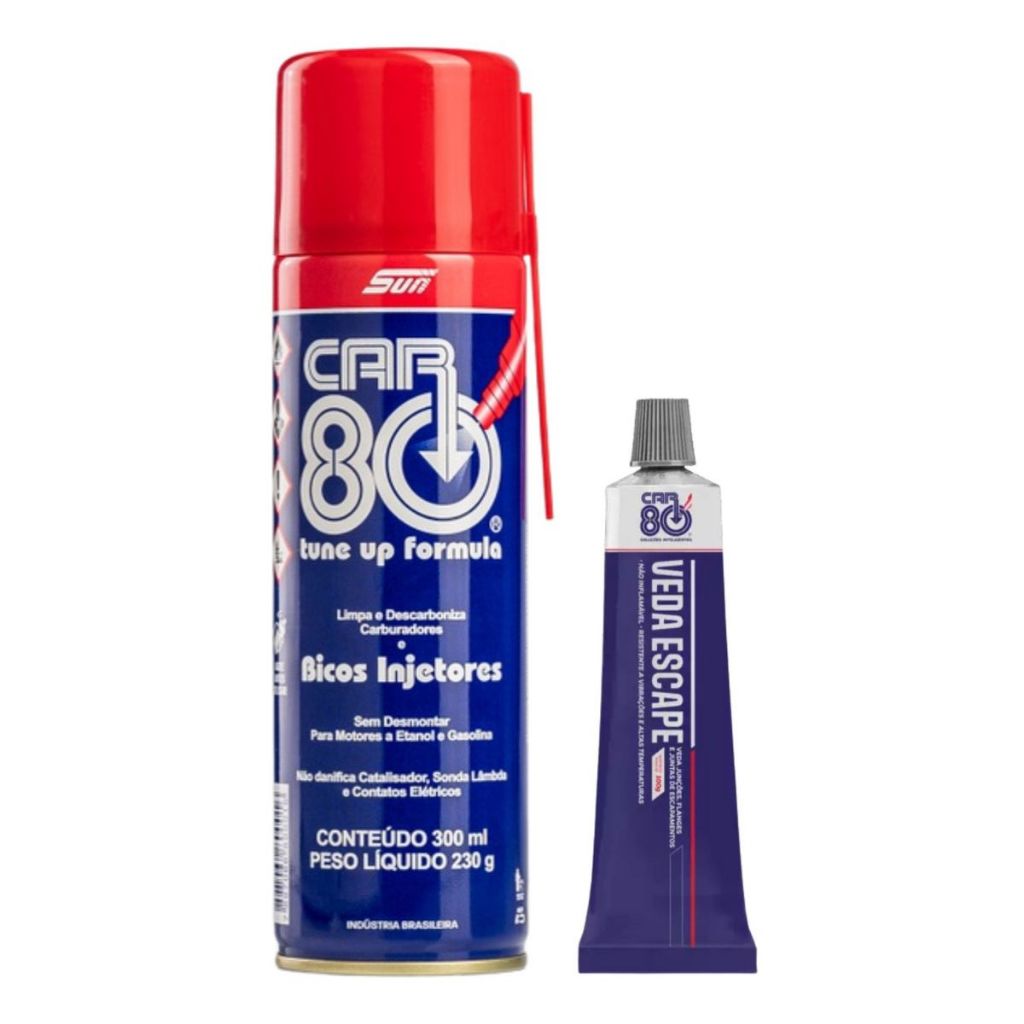 Kit Spray Descarbonizante E Veda Escape Escapamentos Car80