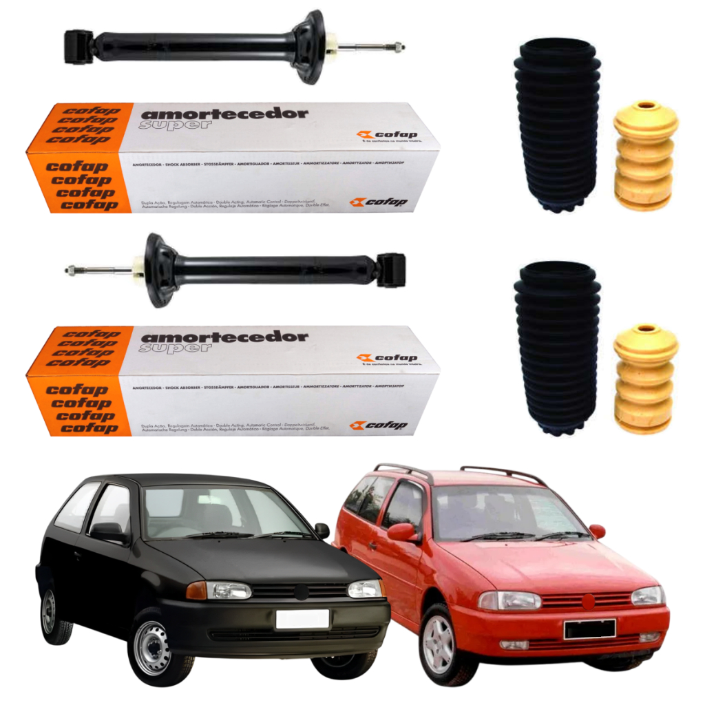 PAR AMORTECEDOR TRASEIRO GOL E PARATI G2 96 A 2000 ORIGINAL COFAP + KITS
