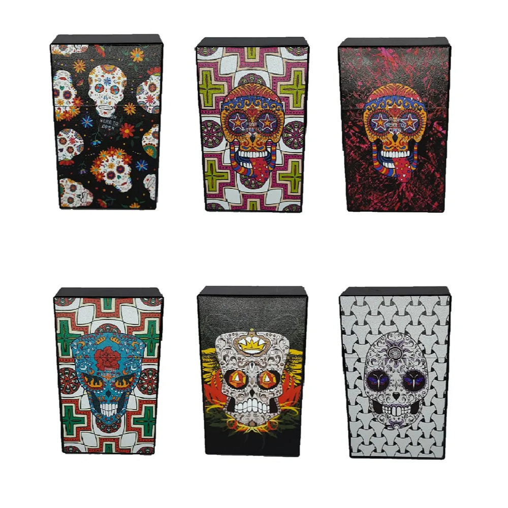 Caixa Case Colorida de Bolso Para Armazenamento Estampada/ Colorida Caveira Mexicana
