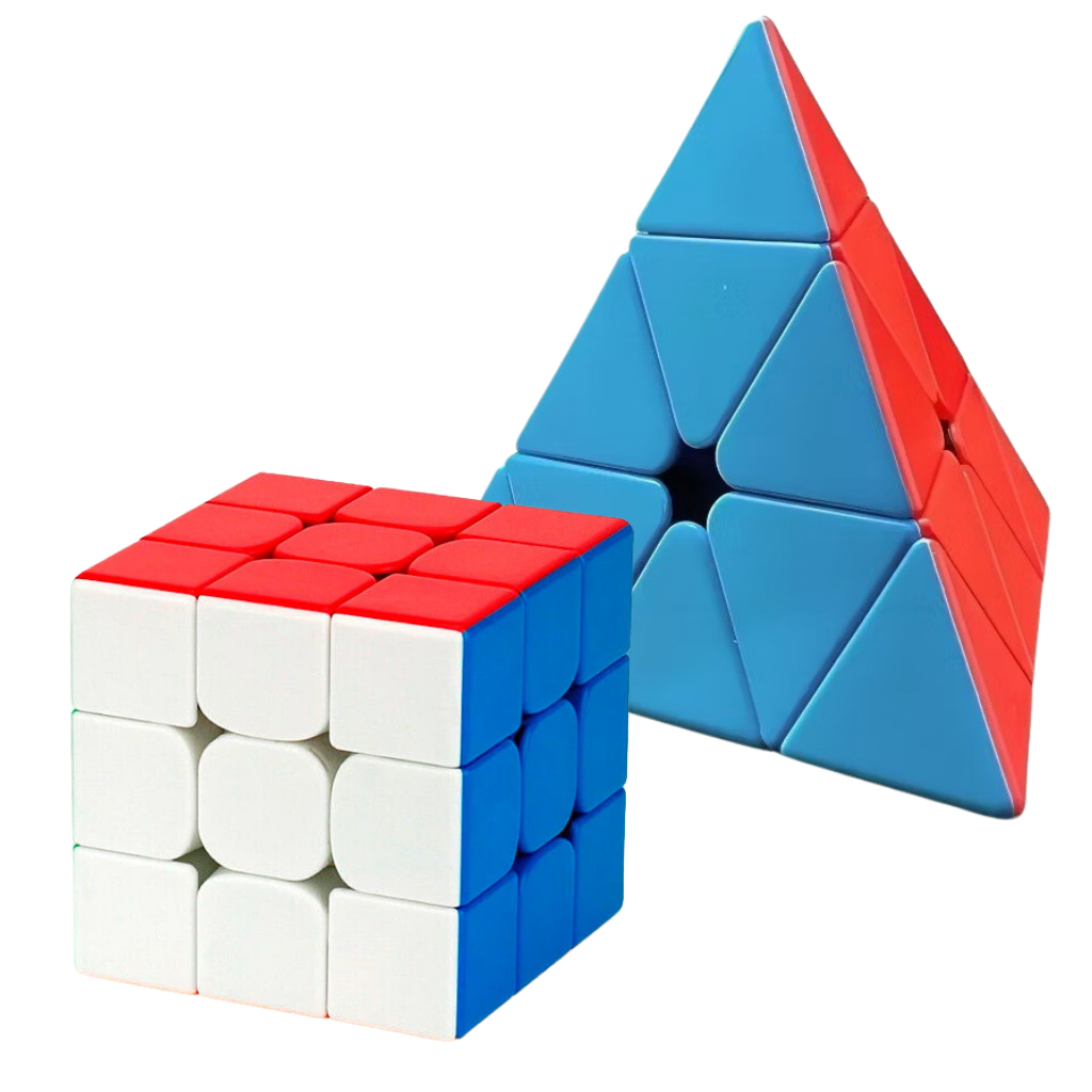 1/2 Unidades Cubo Mágico 3x3 E Pirâmide Mágica 3x3 Brinquedo Educativo Antiestresse