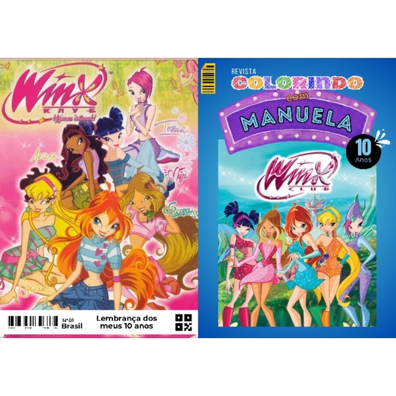 Revista de Colorir tema WINX CLUB Personalizada Lembrancinha Festa Infantil Todos os Temas Livro