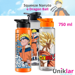 Garrafa Squeeze Infantil Naruto e Dragon Ball com Tampa e Alça 750ml em Oferta na Shopee