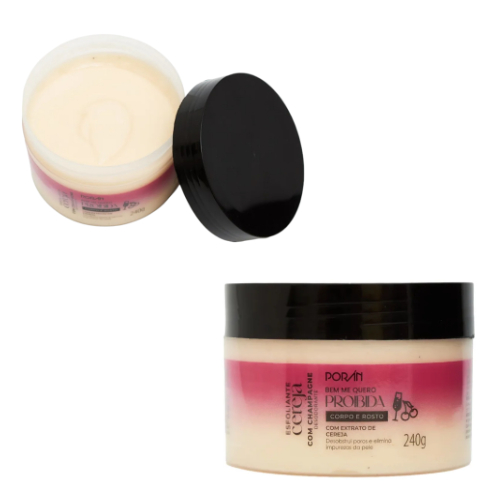 Esfoliante Corpo e Rosto Cereja com Champagne 240g – Porán
