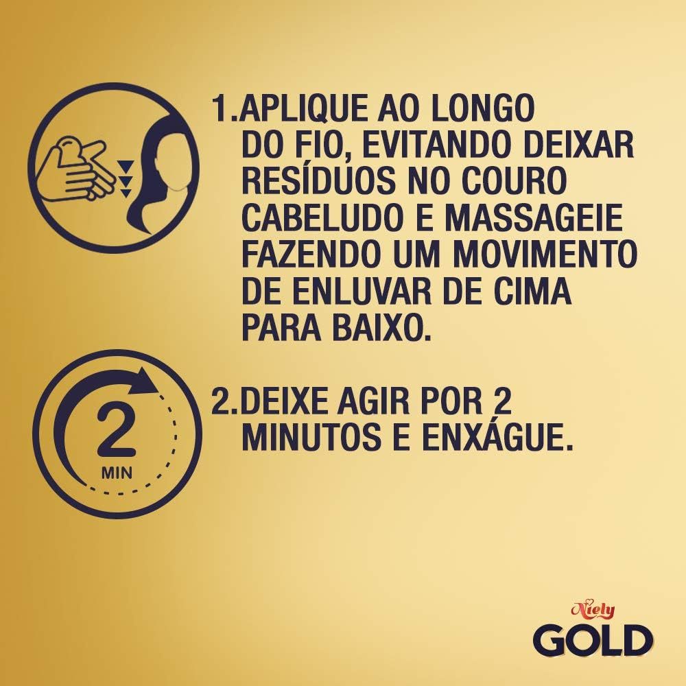 Detalhes do Condicionador Niely Gold Compridos+Fortes 200ml