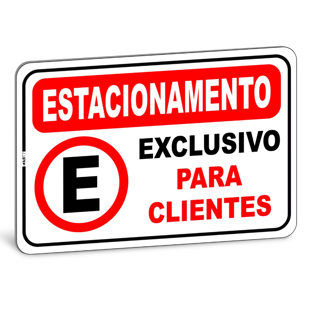 Kit Placa Estacionamento Exclusivo para Clientes Vagas Garagem Comercio Empresa