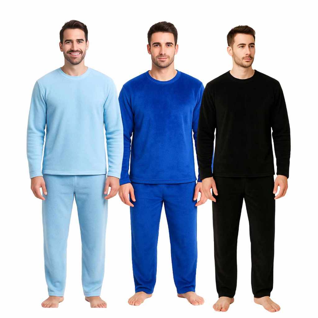 Pijama Longo de Inverno Frio Intenso Masculino e Feminino (Unissex) Mantinha Fleece