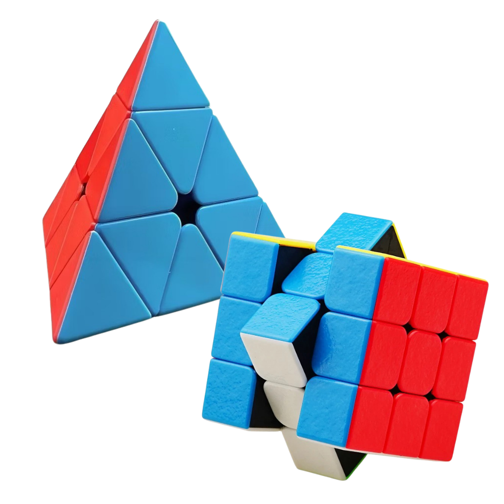 1/2 Unidades Cubo Mágico 3x3x3 E Triângulo Pyraminx Pirâmide Mágica 3x3x3 Gire Monte Brinquedo Educativo