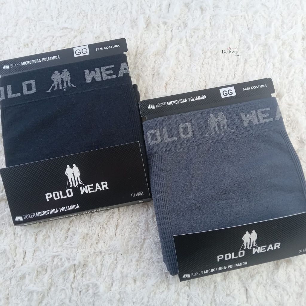 Kit 2 Un Cuecas Boxers PoloWear Premium Originais Sem Costura Microfibra — imagem 2 de 2
